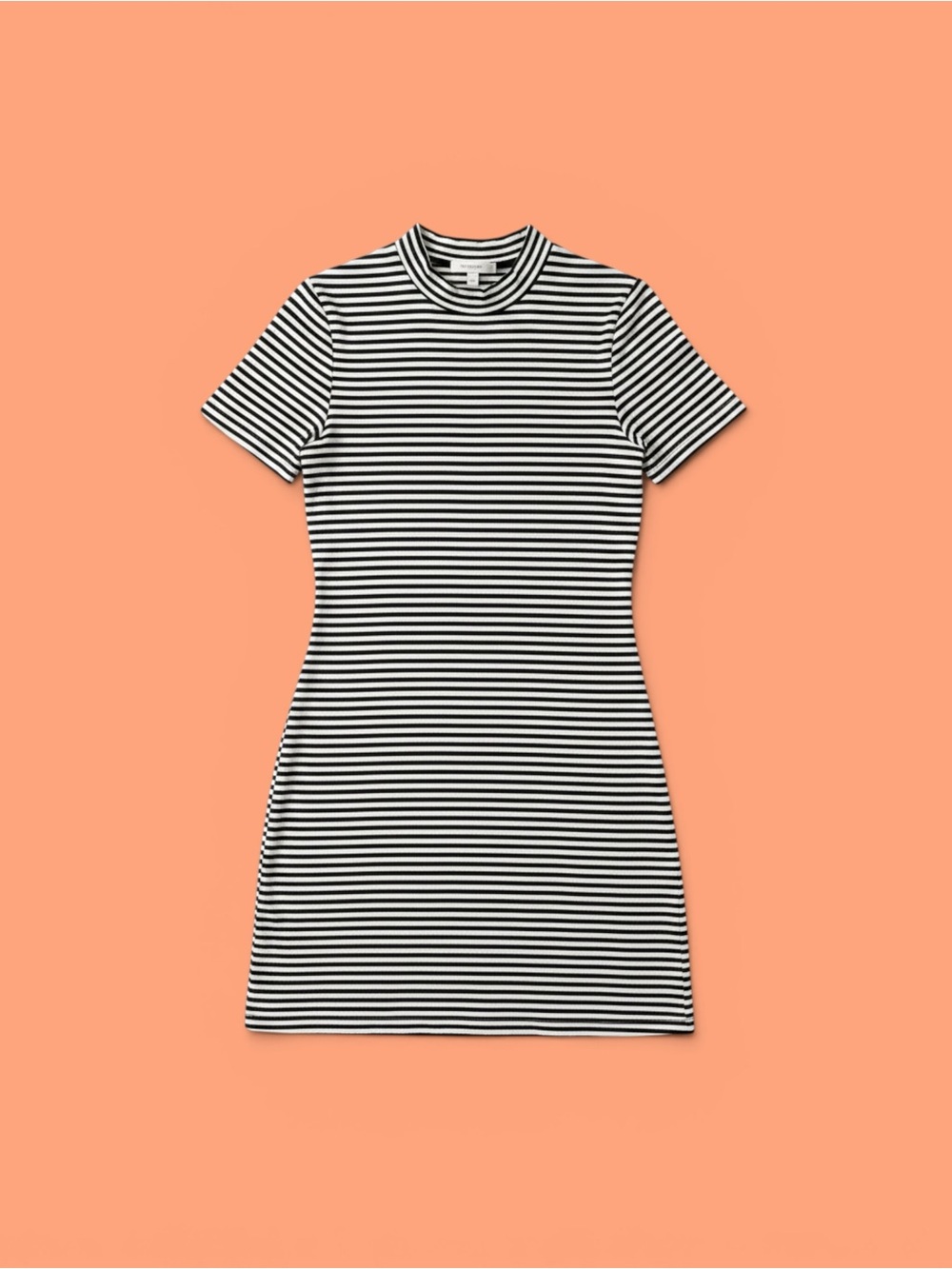 Black & White Striped Short Sleeve Mini Dress